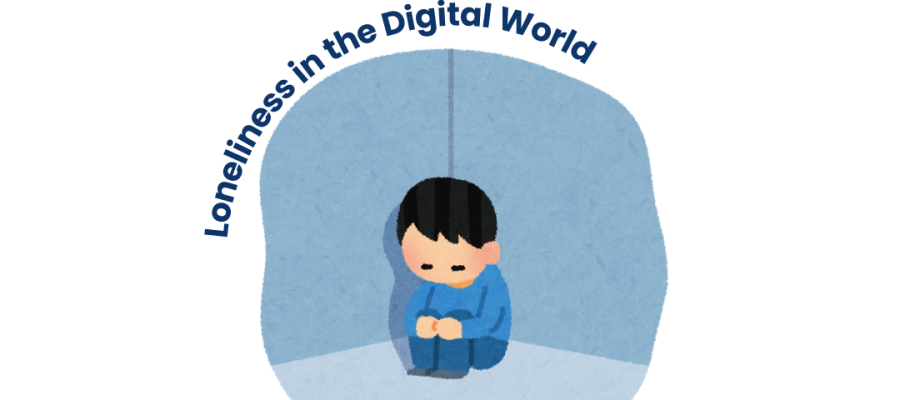 Small boy with title: Loneliness in the Digital World - A generation scotland study