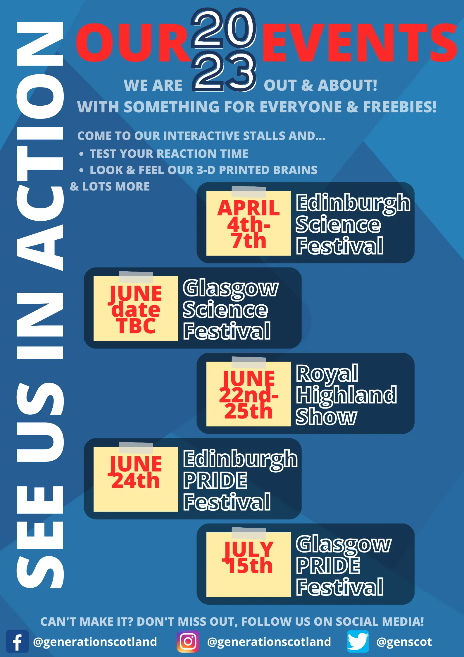 Generation Scotland 2023 Events - Listed in page body