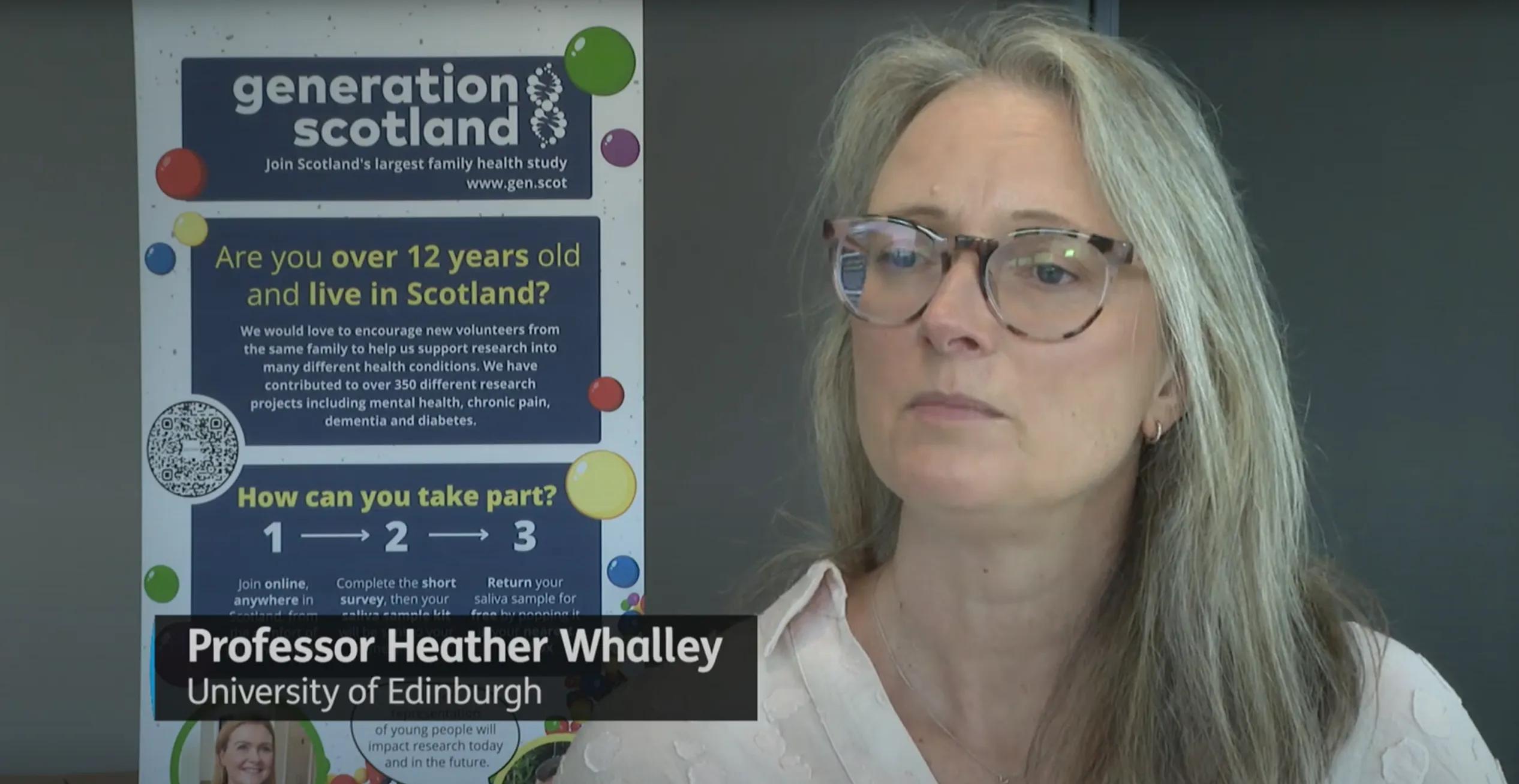 Mental Health Professor from the University of Edinburgh, Heather Whalley, talking about the loneliness project.