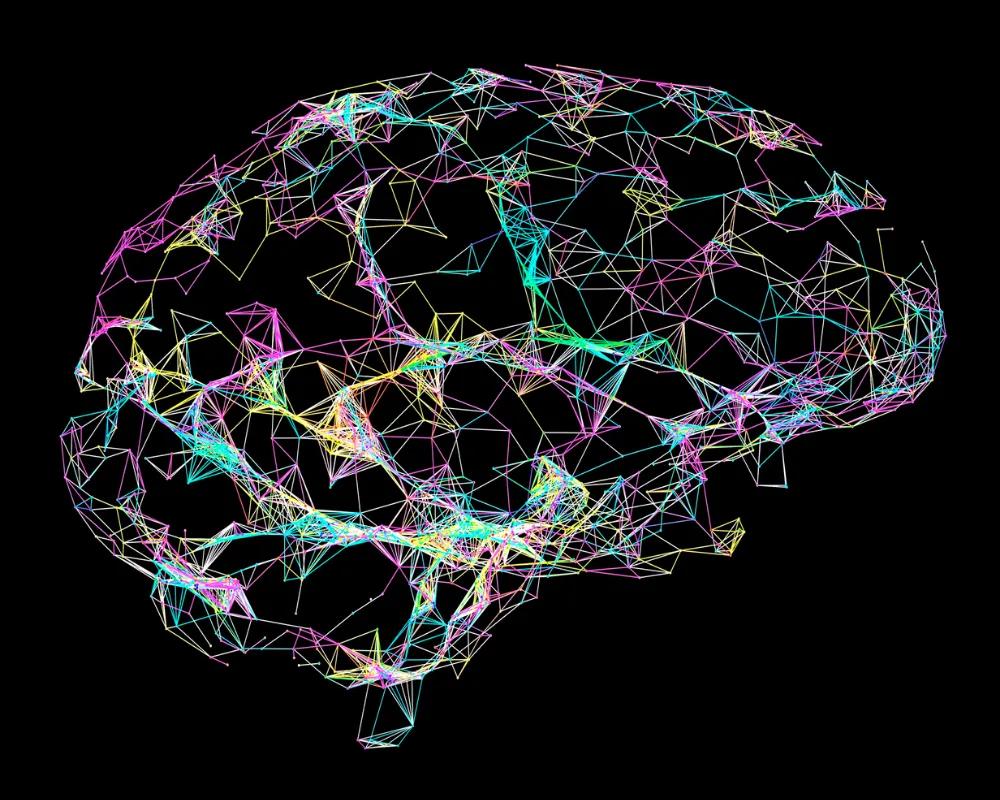 Computer artwork of a broken neural network in the brain